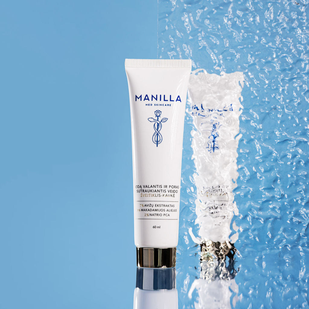 Odą valantis ir poras sutraukiantis veido šveitiklis-kaukė