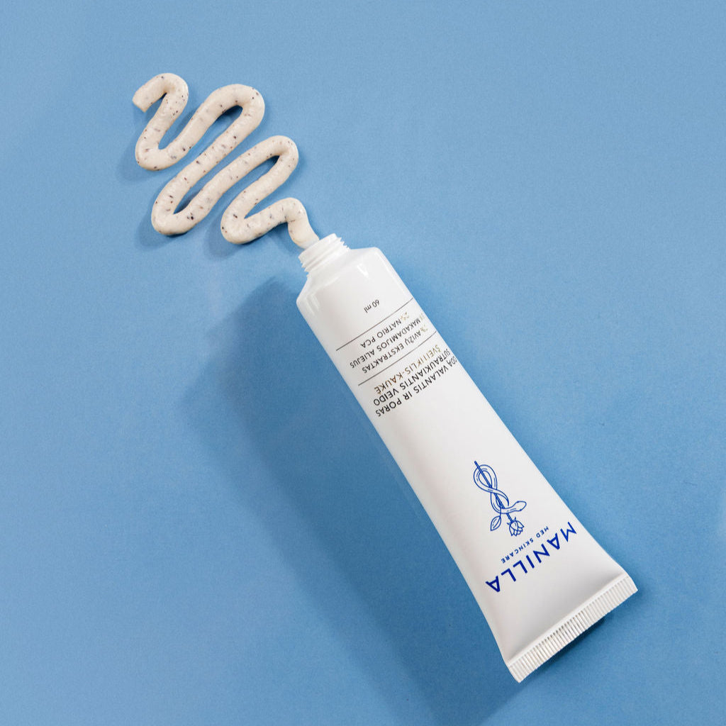 Odą valantis ir poras sutraukiantis veido šveitiklis-kaukė