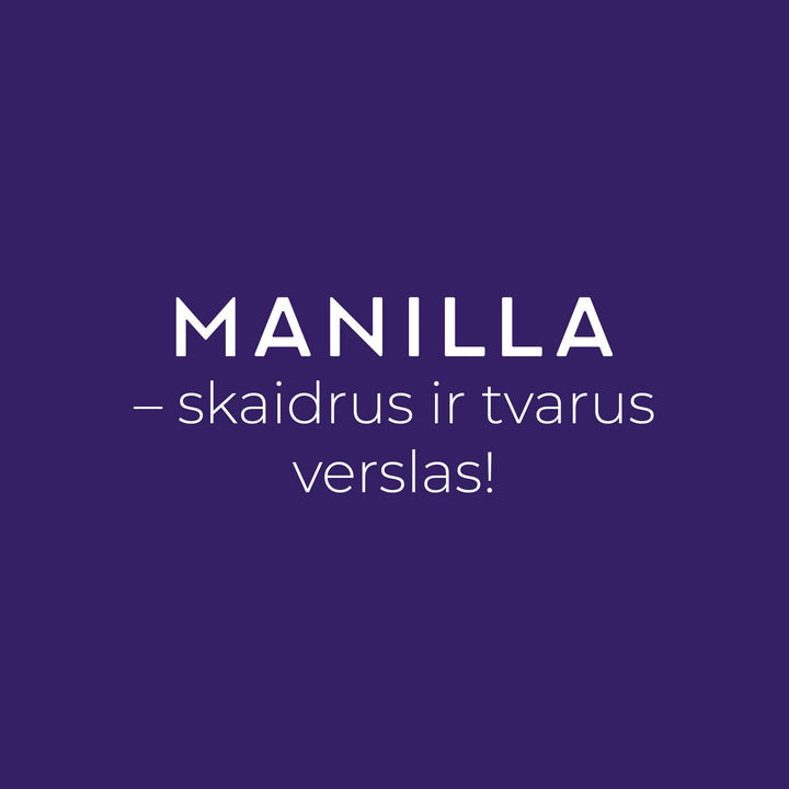 Tvarumas ir skaidrumas – MANILLA vertybės ir pasirinktas kelias